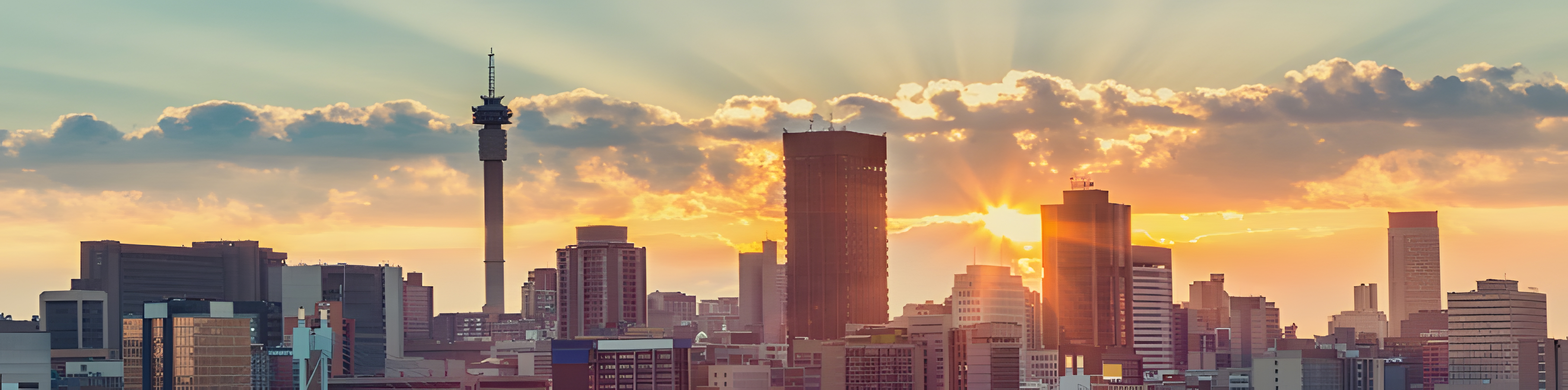 Johannesburg skyline at sunset